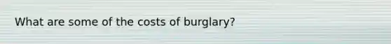 What are some of the costs of burglary?