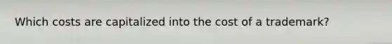 Which costs are capitalized into the cost of a trademark?
