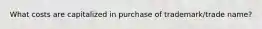 What costs are capitalized in purchase of trademark/trade name?