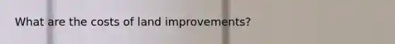 What are the costs of land improvements?