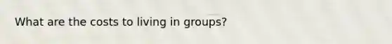 What are the costs to living in groups?