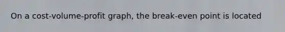 On a cost-volume-profit graph, the break-even point is located