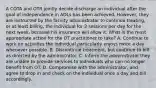 A COTA and OTR jointly decide discharge an individual after the goal of independence in ADLs has been achieved. However, they are instructed by the facility administrator to continue treating, or at least billing, the individual for 2 sessions per day for the next week, because his insurance will allow it. What is the most appropriate action for the OT practitioner to take? A. Continue to work on activities the individual particularly enjoys twice a day whenever possible. B. Discontinue treatment, but continue to bill as directed by the administrator. C. Inform the administrator they are unable to provide services to individuals who can no longer benefit from OT. D. Compromise with the administrator, and agree to drop in and check on the individual once a day and bill accordingly.