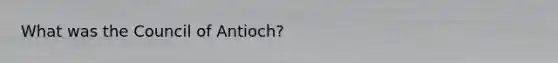 What was the Council of Antioch?