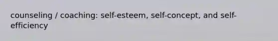 counseling / coaching: self-esteem, self-concept, and self-efficiency