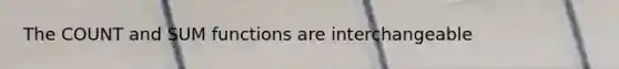 The COUNT and SUM functions are interchangeable