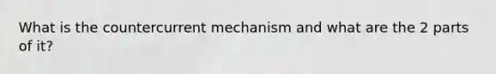 What is the countercurrent mechanism and what are the 2 parts of it?