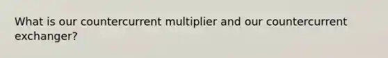 What is our countercurrent multiplier and our countercurrent exchanger?