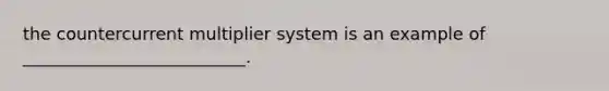 the countercurrent multiplier system is an example of __________________________.