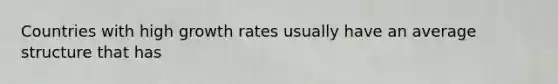 Countries with high growth rates usually have an average structure that has