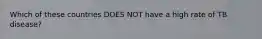 Which of these countries DOES NOT have a high rate of TB disease?