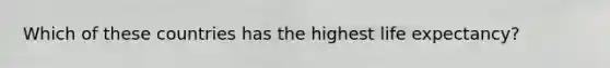 Which of these countries has the highest life expectancy?