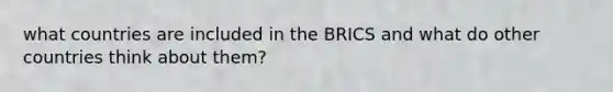 what countries are included in the BRICS and what do other countries think about them?