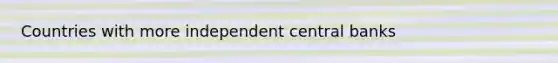 Countries with more independent central banks