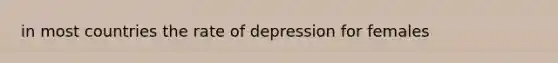 in most countries the rate of depression for females