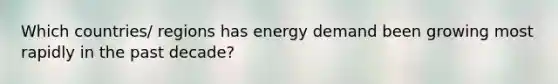 Which countries/ regions has energy demand been growing most rapidly in the past decade?