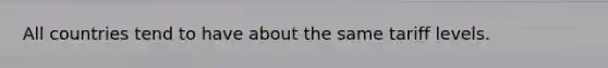 All countries tend to have about the same tariff levels.