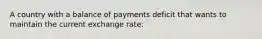 A country with a balance of payments deficit that wants to maintain the current exchange rate: