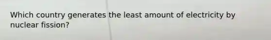 Which country generates the least amount of electricity by nuclear fission?