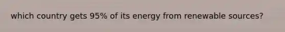 which country gets 95% of its energy from renewable sources?