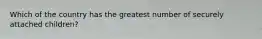 Which of the country has the greatest number of securely attached children?