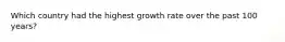 Which country had the highest growth rate over the past 100 years?