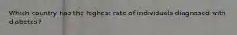Which country has the highest rate of individuals diagnosed with diabetes?