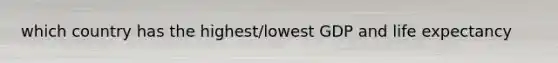 which country has the highest/lowest GDP and life expectancy