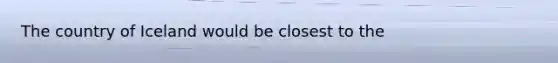The country of Iceland would be closest to the