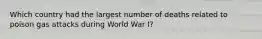 Which country had the largest number of deaths related to poison gas attacks during World War I?