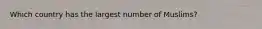 Which country has the largest number of Muslims?