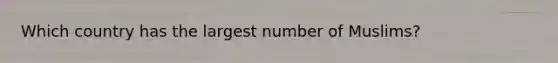 Which country has the largest number of Muslims?