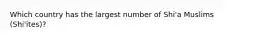 Which country has the largest number of Shi'a Muslims (Shi'ites)?