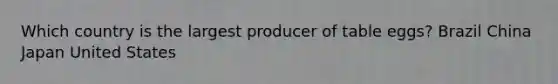 Which country is the largest producer of table eggs? Brazil China Japan United States