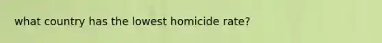 what country has the lowest homicide rate?