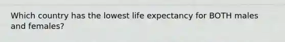 Which country has the lowest life expectancy for BOTH males and females?