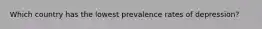 Which country has the lowest prevalence rates of depression?