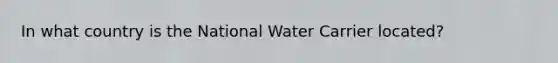 In what country is the National Water Carrier located?