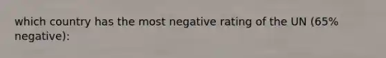 which country has the most negative rating of the UN (65% negative):