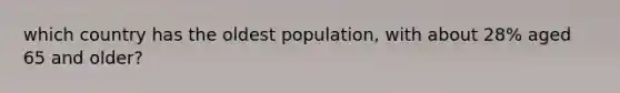 which country has the oldest population, with about 28% aged 65 and older?