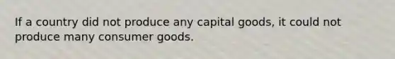 If a country did not produce any capital goods, it could not produce many consumer goods.