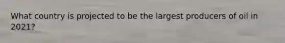 What country is projected to be the largest producers of oil in 2021?
