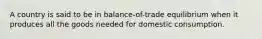 A country is said to be in balance-of-trade equilibrium when it produces all the goods needed for domestic consumption.