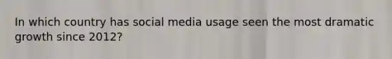 In which country has social media usage seen the most dramatic growth since 2012?