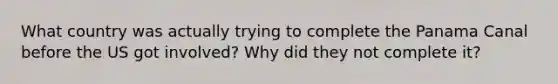 What country was actually trying to complete the Panama Canal before the US got involved? Why did they not complete it?