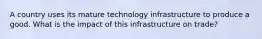 A country uses its mature technology infrastructure to produce a good. What is the impact of this infrastructure on trade?