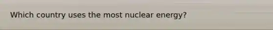 Which country uses the most nuclear energy?