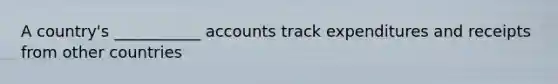 A country's ___________ accounts track expenditures and receipts from other countries