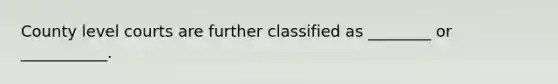 County level courts are further classified as ________ or ___________.