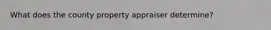 What does the county property appraiser determine?